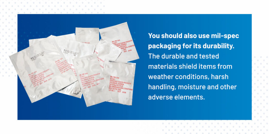 Pile of mil-spec protective packaging materials for shipping
