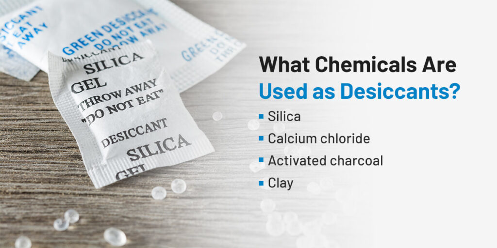 Pile of silica gel desiccant packs