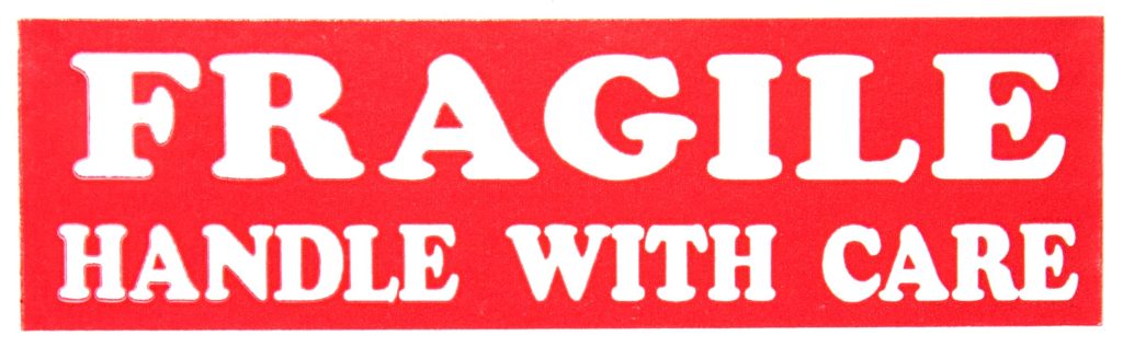 Fragile Handle with Care shipping label