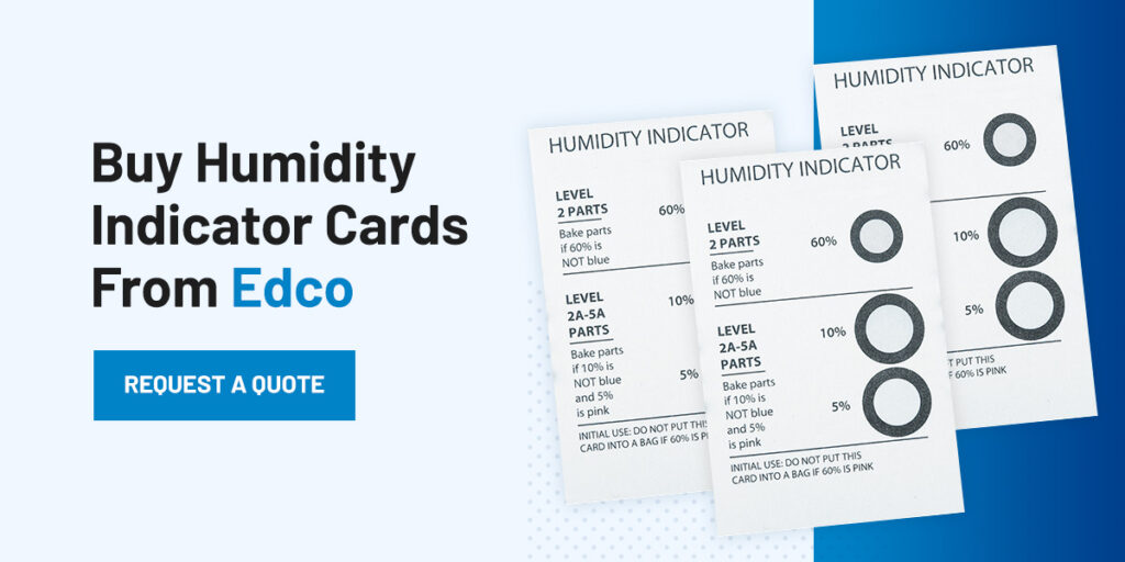 3 humidity indicator cards side-by-side